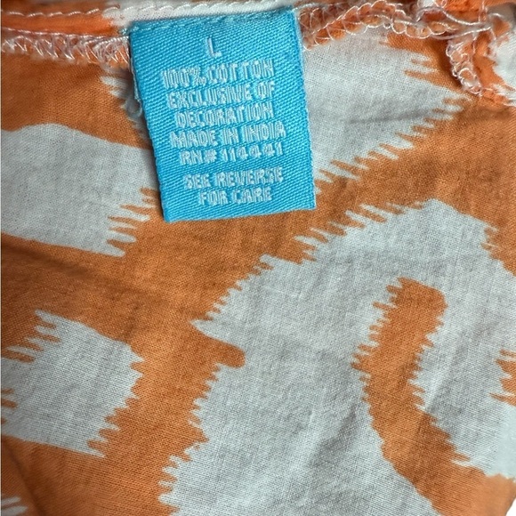 Tara Michelle Orange and White Women's Blouse Size L - Picture 6 of 8